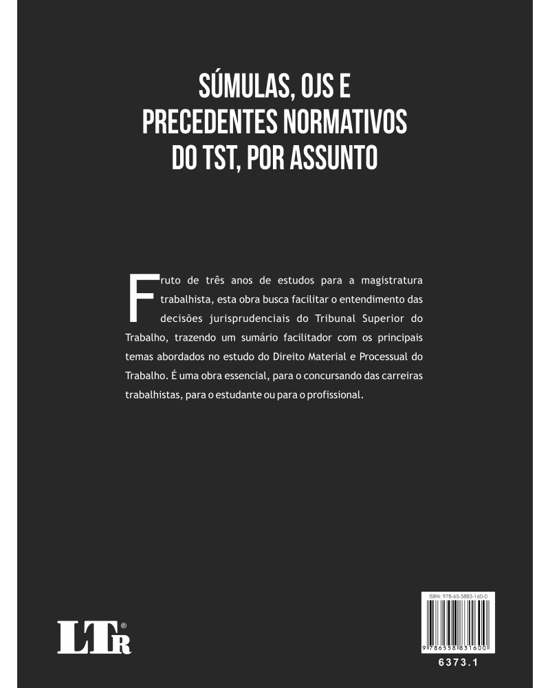 Súmulas, Ojs e Precedentes Normativos do TST, por assunto