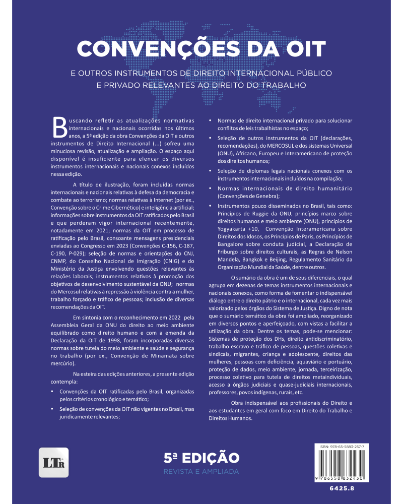 Convenções da OIT e outros instrumentos de direito Internacional – LTr  Editora