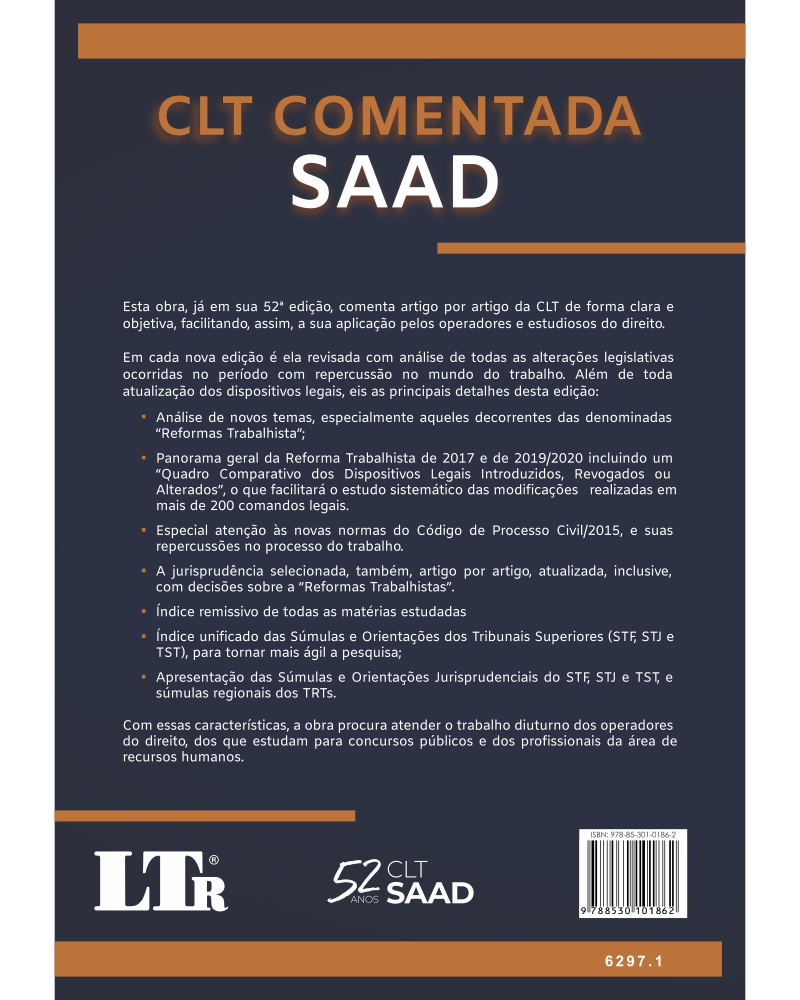 CLT Comentada Saad: Atualizada, Revista e Ampliada