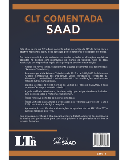 CLT Comentada Saad: Atualizada, Revista e Ampliada